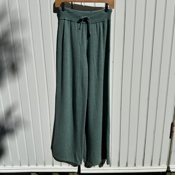 Lisa Yang Sofi Trousers Pants 100% Cashmere Jade Green Sz 0 XS NWT $565 Wide Leg - Picture 4 of 16
